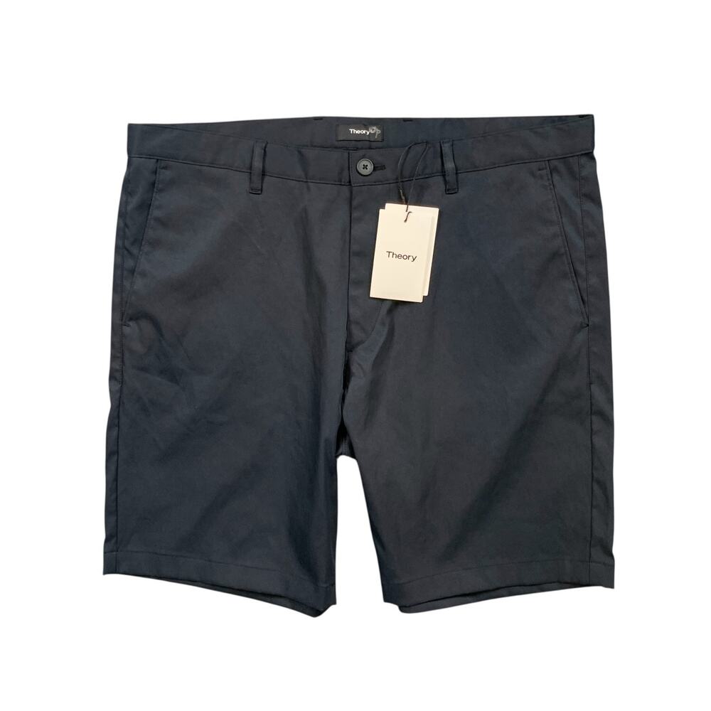 Theory Shorts Mens 36 Indigo Zaine Classic Fit Tech Chino Flat Front Lightweight